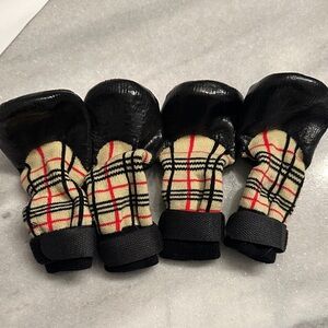 Plaid Dog Boots with Black Soles